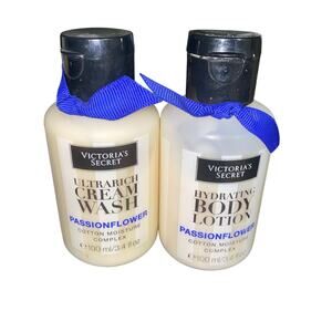Victoria's Secret Passionflower Hydrating Body Lotion & Cream Wash Lot Of 2